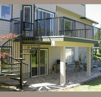 Escalier pliant moderne en acier inoxydable, portable, solide, pour extérieur et intérieur, préfabriqué, en forme de spirale, en métal