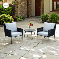 Ensemble de canapés d'extérieur en corde tressée BHR Leisure Modern Villa, chaises de bistrot, chaises de jardin, chaises en aluminium, meubles de balcon empilables