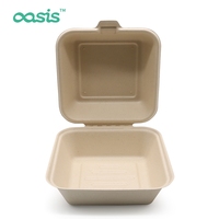 Boîte à lunch jetable écologique et biodégradable en bagasse naturelle blanche, imperméable et résistante à la graisse pour une alimentation durable