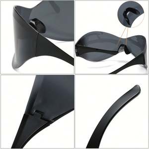 Lunettes de soleil unisexes surdimensionnées à verres monobloc sans monture, style punk, pour la conduite, lunettes de protection Y2K, lunettes de soleil de sport pour l'extérieur, hommes et femmes - Product Image 6