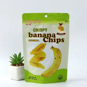 Benutzer definiertes Logo Stehend Kunststoff Bananen chips Trocken fleisch Fischfutter Verpackung Taschen Beutel