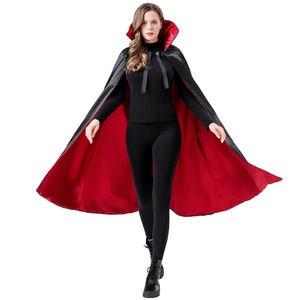 Großhandel Sexy Vampir Umhang für Erwachsene Frauen Schwarz Rot Cape Halloween Kostüme die Vampire Frau Look - Product Image 1