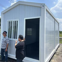 Structure de maison préfabriquée en acier respirante et détachable, type conteneur de bureau carré, avec panneaux sandwich à verrouillage rapide pour snack-bar, marque SS, garantie 1 an