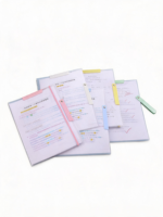 Porte-documents rotatif à double tige A3 avec bande élastique et couverture anti-bouclage