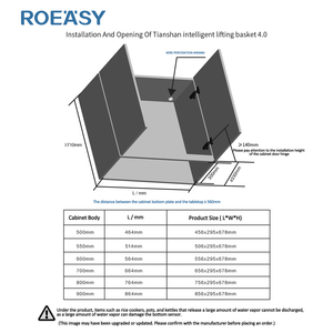 ROEASY cestino di sollevamento intelligente a mano sensore di scansione a infrarossi nessun tocco commerciale individuale interrotto armadio da <span class=keywords><strong>cucina</strong></span> - Product Image 5