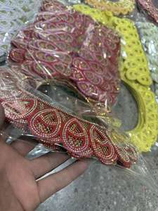 Collier brodé africain pour robe de mariée nigériane, décoration de couture, matériel DIY, accessoire de col doré - Product Image 4