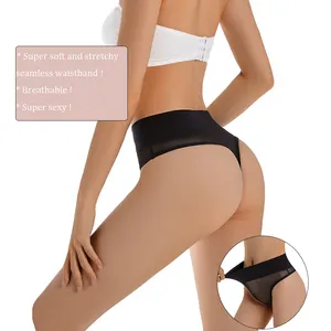 Plus Size High Stretch Seamless Underwear Summer Style Breathable Mesh Female Lingerie Panties High Waist Thong For Women