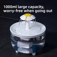 Distributeur d'eau pour animaux de compagnie, alimenté par USB, filtration à circulation automatique quatre saisons, grande capacité, motif floral, pour chats et chiens