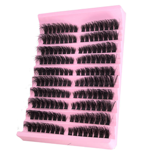 Extensions de <span class=keywords><strong>cils</strong></span> <span class=keywords><strong>individuels</strong></span> segmentés 80D DIY, <span class=keywords><strong>cils</strong></span> en cluster deux-en-un, épaisses et denses, 10 rangées, grande capacité - Product Image 4