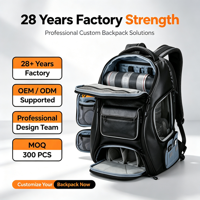 Camera Backpack 15.6 Inch 25L Waterproof PU Water Resistant Breathable Back Panel Outdoor Travel Wholesale ISO9001