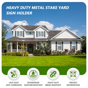 Reliable Metal Yard Sign Stakes Outdoor Lawn Ground Stake Holder for Commercial Display Use - Product Image 5