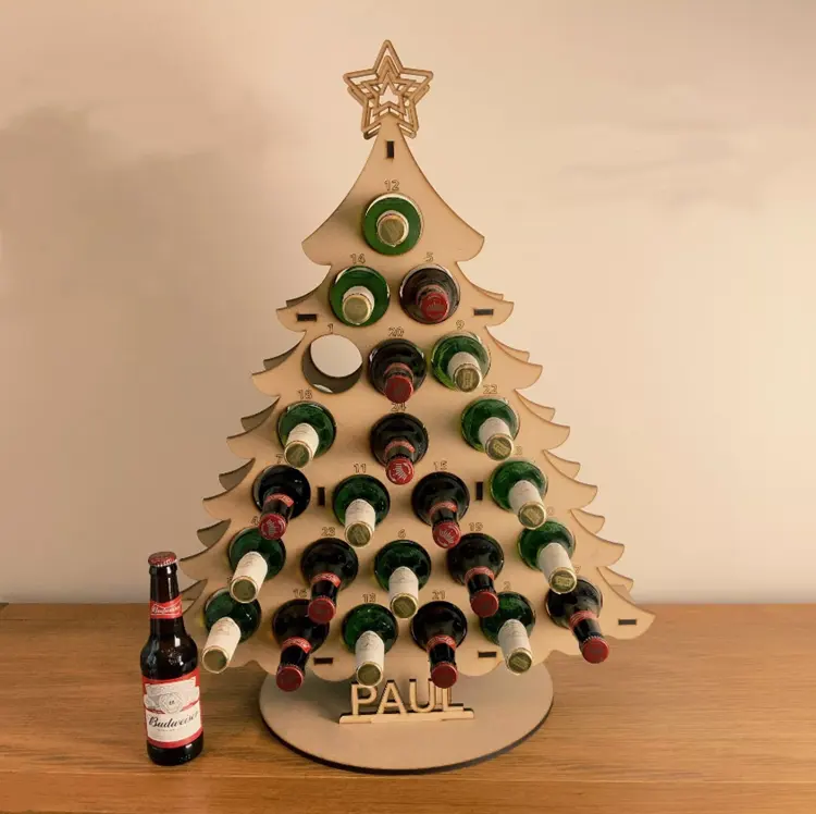 Weihnachts-Geschenke für Männer Holzbierflasche Bierdeckelsammlung
