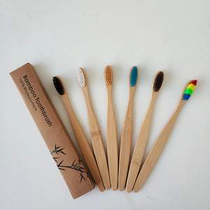 Cepillo de Dientes Desechable de Bambú Suave, Biodegradable, para Hoteles, Hostales y Casas de Huéspedes, Multicolor - Product Image 2