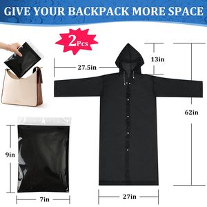 Impermeables Largos para Bicicleta, Ponchos para Hombres y Mujeres Adultos, Impermeables de EVA con Capucha, Traje Impermeable para Camping y <span class=keywords><strong>Viajes</strong></span> - Product Image 4