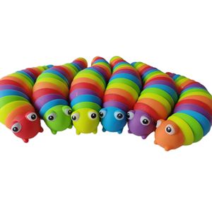 Nuevo Juguete Antiestrés de Simulación de Oruga, Caracol Arcoíris Educativo de Escritorio, Juguete de Descompresión para Niños y Adultos - Product Image 1