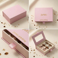 Boîte à bijoux personnalisée avec logo, emballage cadeau Ramadan, coffret rigide avec ruban, boîte mystère pour animaux de compagnie/PVC, boîte à ongles avec fenêtre
