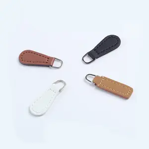 Manufacturer Design new Leather zip puller heads Custom Logo high quality zipper puller for wallet bags zipper accessories