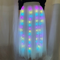 Nouvelle Conception Jupe Lumineuse LED Télécommandée pour Danse du Ventre, Costumes de Performance pour Femmes, Robe de Scène pour Halloween et Mariage, Accessoires de Fête Lumineux