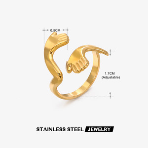 OEM Anillos Mujer Titane Acier Argent Or Animaux Serpent Croix Coeur Chine Vente En Gros Bague Ajustable Acier Inoxydable - Product Image 6