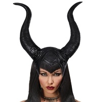Costumes d'Halloween Cornes de maléfique Casque de luxe Chapeau noir maléfique pour femmes