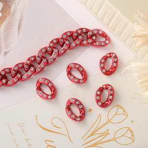 19*14 أو الماس مطلي بالكهرباء سلسلة مشبك سلاسل الذهب الاكريليك وصلات الزخرفية البلاستيك ABS موصلات بالجملة - Product Image 3