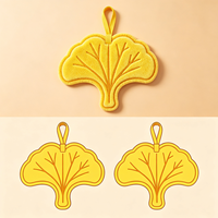 Jolie serviette de toilette douce en peluche motif feuille d'érable jaune pour cuisine et salle de bain, vente en gros, personnalisable