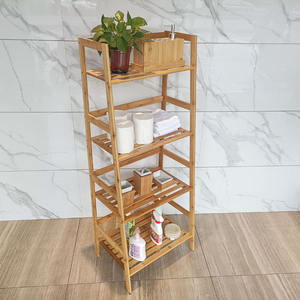 <span class=keywords><strong>Etagere</strong></span> De Rangement, échelle De bain, étagère De douche, support De salle De bain multifonctionnel en bambou à 4 niveaux pour toilettes, nouvelle collection - Product Image 4