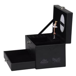 Персонализированная винтажная кожаная деревянная музыкальная кружащаяся танцевальная балерина шкатулка для украшений - Product Image 2