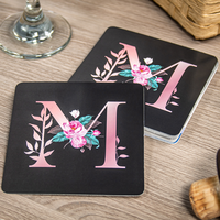 Dessous de verre en papier carré plus épais avec logo imprimé personnalisé de haute qualité Tapis promotionnels pour boissons