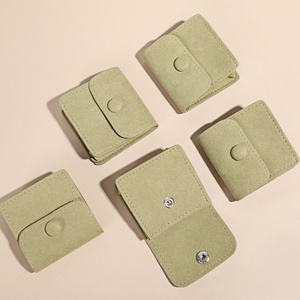 Custom Logo Print Velvet Fashion Jewelry <b>Storage</b> Bag with Button Closure for Gift Packaging Protect Jewelry <b>Rings</b> - Product Image 2