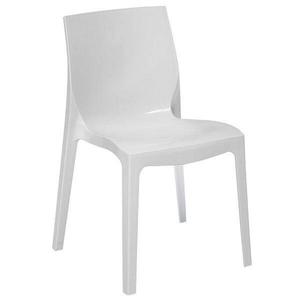 Sedia in Polipropilene Effetto Ghiaccio Colore Bianco Design Moderno per Uso Interno ed Esterno - Product Image 1