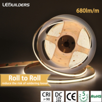 Bande lumineuse LED intelligente Cob 5m 320/480LED/m 8mm Cuivre Haute CRI 90 Dimmable Rétroéclairage TV Blanc chaud 12V/24V Cordes lumineuses