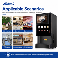 Aidewo 4-64 Distributeur automatique de café instantané en métal personnalisable pour bureau, Wi-Fi, nettoyage automatique pour thé au lait (10