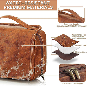 Neceser de Viaje Colgante 3 en 1 de Gran Capacidad, Desmontable, de Cuero PU para Hombre - Product Image 3