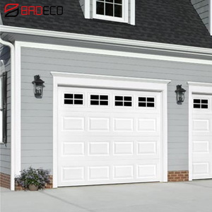 Porte de <span class=keywords><strong>garage</strong></span> sur mesure 12x7 16x8, en acier sectionnel, en métal, <span class=keywords><strong>double</strong></span> portes de <span class=keywords><strong>garage</strong></span> coulissantes avec fenêtres - Product Image 2