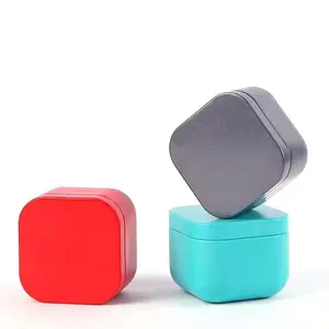 Empty Mini Square Tea Tin Can Mint Packaging Container Small Metal Tin Box