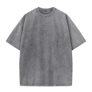 เสื้อยืดคอตตอนหนา 270 แกรม ล้างสีแบบ Acid Wash สไตล์วินเทจ สำหรับผู้ใหญ่ สตรีทแวร์ ทรงโอเวอร์ไซส์ พิมพ์ลาย - Product Image 2