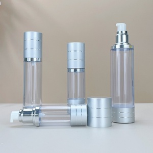 Flacons pompe airless de luxe en aluminium mat argenté vides pour lotion, sérum et crème – 15ml, 30ml, 50ml, 80ml, 100ml, 120ml - Product Image 3