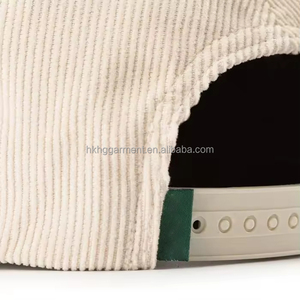 Casquette Trucker en Corduroy Personnalisée avec Corde, Casquette de Baseball à 5 Panneaux, Casquette Snapback Décontractée Bicolore Brodé - Product Image 4