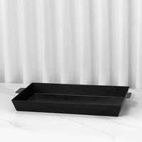 Liyunda plateau d'équipement de restauration 6CM 3 pièces capacité S/M/L acier inoxydable noir Commercial Dessert assiette d'affichage des aliments pour Pizza