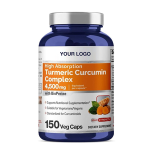 Private Label Kurkuma Curcumine <span class=keywords><strong>Capsules</strong></span> Met BioPerine-95 % Gestandaardiseerde Curcuminoïden En Zwarte Peper Kruidensupplement - Product Image 2