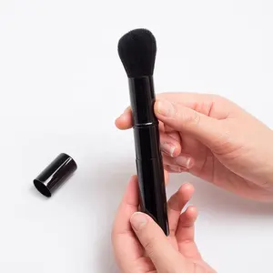 Hot Sale Black Metal Hottest Single DIAS Cosmetic Pro Retractable Facial Kabuki Adjustable Powder Makeup Brush Private Label