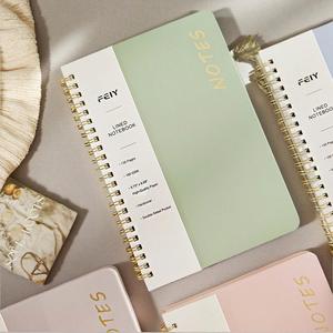 Customizable Logo A5 <b>Spiral</b>-<b>Bound</b> Student <b>Notebook</b> Light Color Series Lined Hand Account Book Hard Cover <b>Notebooks</b> - Product Image 1