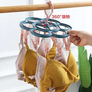 ครัวเรือนมัลติฟังก์ชั่ตะขอหอพักถุงเท้าราวตากผ้าคลิปหลายเด็กWindproofเสื้อผ้าแขวนชั้นวางชุดชั้นใน - Product Image 2