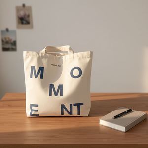 Custom Logo Printed Advertising Organic Cotton Canvas <b>Tote</b> <b>Bag</b> Zipper Closure Eco-Friendly Recyclable Reusable <b>Medium</b> Size for - Product Image 1