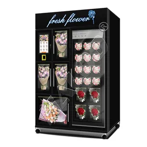 Distributeur automatique de fleurs écran tactile de 21.5 pouces sur la machine facture de pièces et lecteur de cartes sur la machine