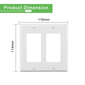 Plaque murale <span class=keywords><strong>pour</strong></span> <span class=keywords><strong>prise</strong></span> <span class=keywords><strong>électrique</strong></span> Barep homologuée UL, durable, norme américaine, blanche, en PC, 2 prises - Product Image 2