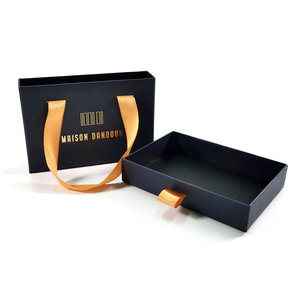 Có thể tái chế tùy chỉnh <span class=keywords><strong>4</strong></span> màu in ấn bao bì hộp cứng nhắc các tông trượt ngăn kéo hộp với Ribbon xử lý Xách Tay Hộp quà tặng sang trọng - Product Image 2