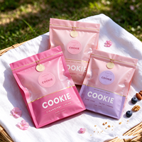 Pochette plate transparente givrée en BOPP imprimée sur mesure, thermoscellable individuellement pour biscuits, sacs alimentaires, pâtisseries, bonbons, emballages de biscuits avec logo