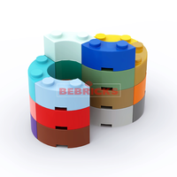 BEBRICKS Série de pièces de construction 3063 Briques à coins arrondis 2x2 Macaroni avec encoche à goujon, pièce de bloc de construction, ensemble de briques MOC